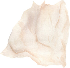 A Hand-Drawn Watercolor Illustration Of An Old Crumpled Sheet Of Paper