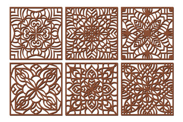 laser cut square coaster vector illustration design bundle