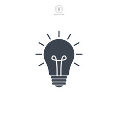 Light Bulb icon symbol template for graphic and web design collection logo vector illustration