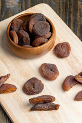 Naturally dried ripe apricots, close up