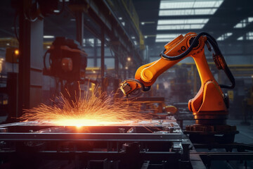 Industrial robot in factory 