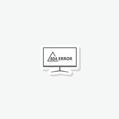 Display with error message sticker icon