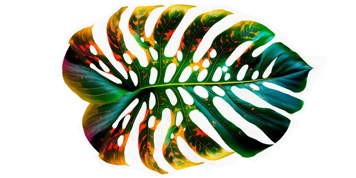 monstera, tropical, leaf, png, evergreen, flower, transparent background, ai generative