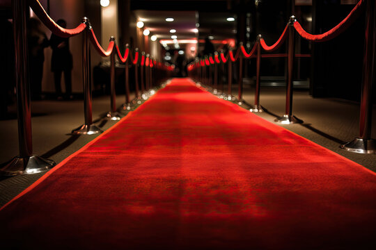 A luxurious red carpet for VIP guests, generative AI.