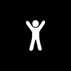  Person icon symbol isolated on black background