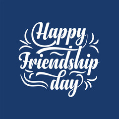 Happy Friendship Day hand-drawn vector typography vector design. Perfect for advertising, poster, or greeting card