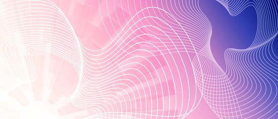 Gradient purple background with wavy lines