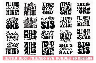 Retro Best Friends SVG Bundle