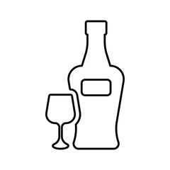 Alcohol Bottle Icon. Line, outline design.