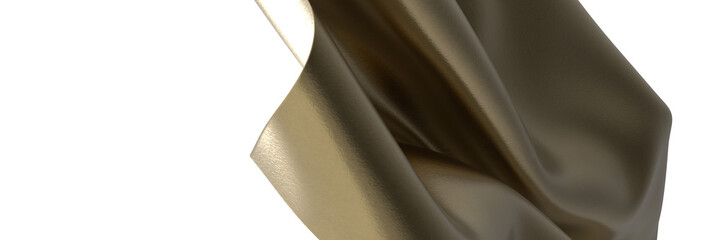 Radiant Sophistication: Abstract 3D Gold Cloth Illustration for Refined Visuals