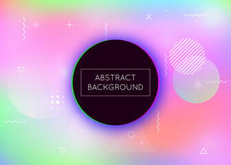 Neon Presentation. Light Iridescent Elements. Violet Shiny Background. Magic Vector. Gradient Design. Liquid Fluid. Trendy Flyer. Motion Dots. Purple Neon Presentation