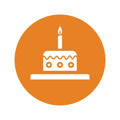 Cake with candle icon.