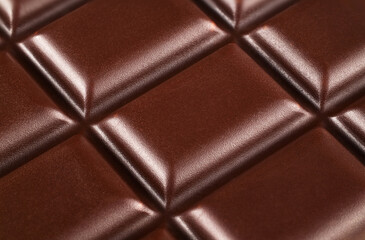 Extra close up of chocolate bar background. Chocolate bar texture. 
