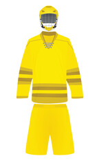 Yellow  ice hockey jersey. vector illustration