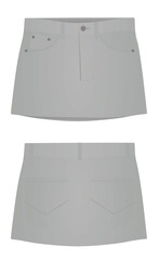 Grey  jeans skirt. vector illustration