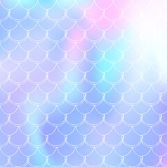 Mermaid scales background with holographic gradient.