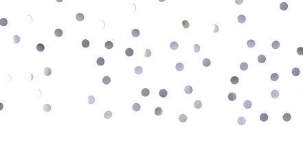  Colorful confetti on white background  - Silver Holographic PNG