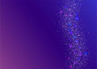 Carnival Glitter. Iridescent Tinsel. Webpunk Art. Fantasy Foil. Blur Design. Purple Metal Sparkles. Retro Prismatic Sunlight. Kaleidoscope Background. Violet Carnival Glitter