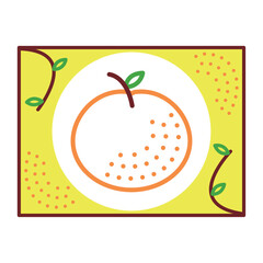 Orange vector icon with yellow background and white border.