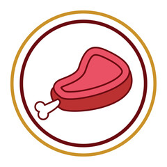 Vector image of meat troso icon with white background