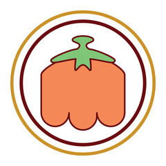 Obraz premium Vector image of a shoe inside a circle of brown lines