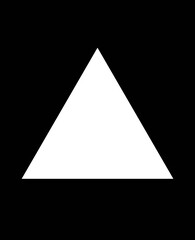 white triangle on a black background black and white color