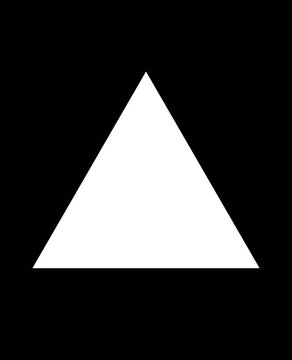 white triangle on a black background black and white color