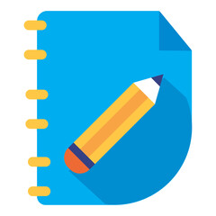 pencil vector icon with blue background
