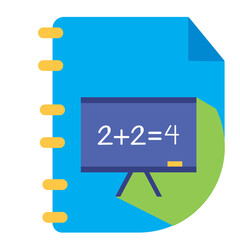 chalkboard vector icon on blue background