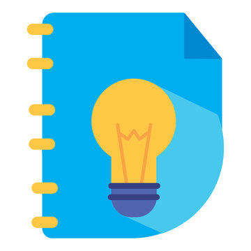light bulb vector icon with blue background