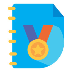 gold medal vector icon with blue background