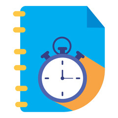 alarm clock vector icon on blue background