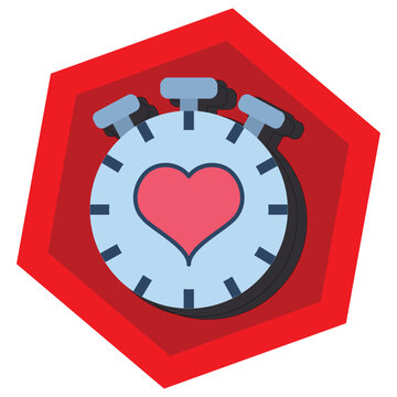 vector icon of a stopwatch with red background
