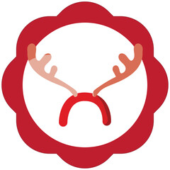 reindeer ears headband vector icon with white background and red border