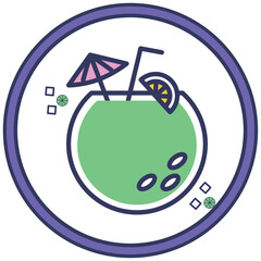 drink icon vector image with white background and purple border