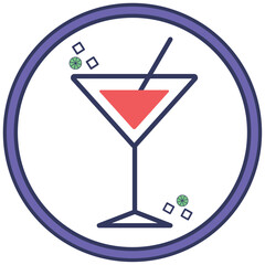 drink icon vector image with white background and purple border