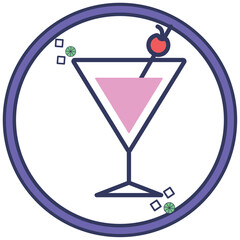 drink icon vector image with white background and purple border