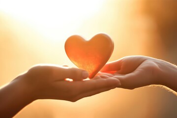 Obraz premium photo couple hand holding heart love symbol shape Generated AI