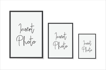 Black and white horizontal picture frame mockup