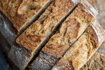 Dark wheat loaf of bread