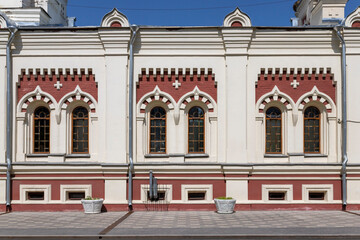 the facade of the palace in the town