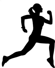 Fototapeta na wymiar silhouette of a jogging girl illustration vector