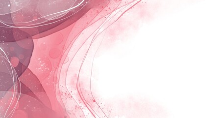Abstract drawn burgundy and pink white waves with chaotic spots and lines.