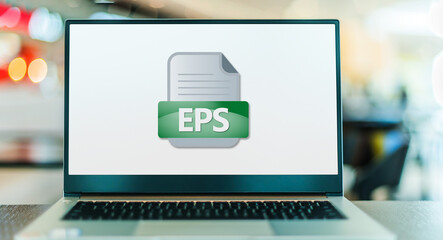Laptop computer displaying the icon of EPS file