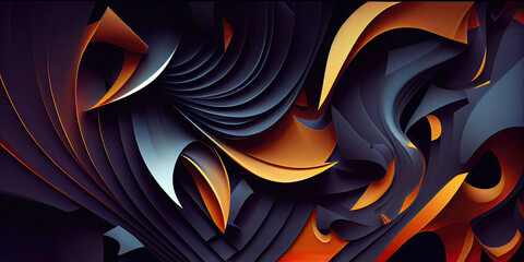 Dark abstract geometric design as wallpaper background (Generative AI)