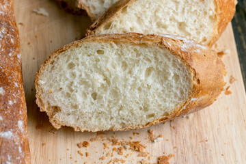 Cut white bread into pieces