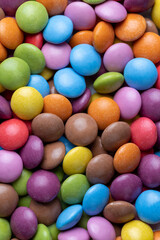 Multicolored chocolates with chocolate filling