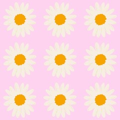 daisy seamless pattern pink background