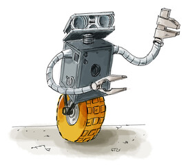 robot made from scrap sketch
