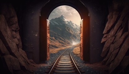 Naklejka premium open door to the world of dreams